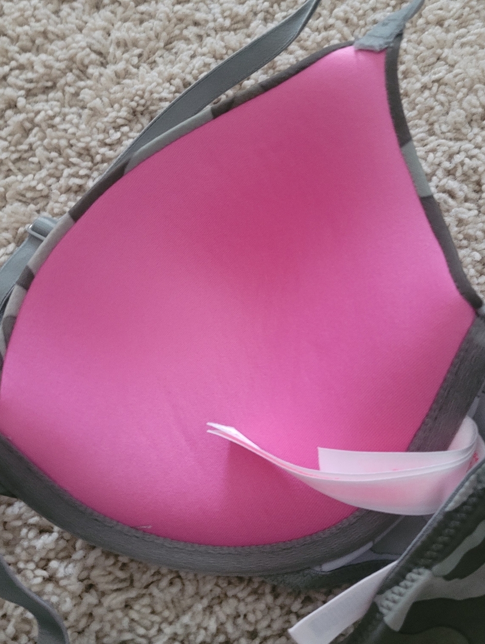 Victorias Secret PINK Wear Everywear Push Up  Bras Camo Cranberry 36B Racerback - Picture 12 of 15